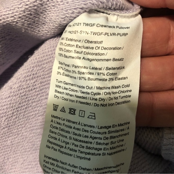 PELOTON Mauve Purple Crewneck Pullover Black Slogan Spellout Womens Size XS - Picture 7 of 9